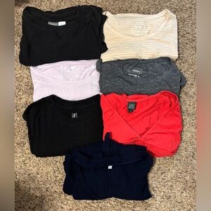 Women's Medium Short and Long Sleeve Tops Bundle (7 items)